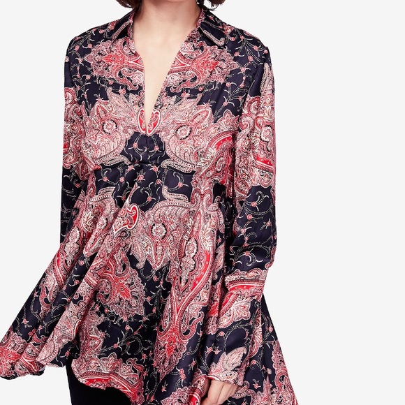 Free People Field of Butterflies High-Low Top - Picture 2 of 3